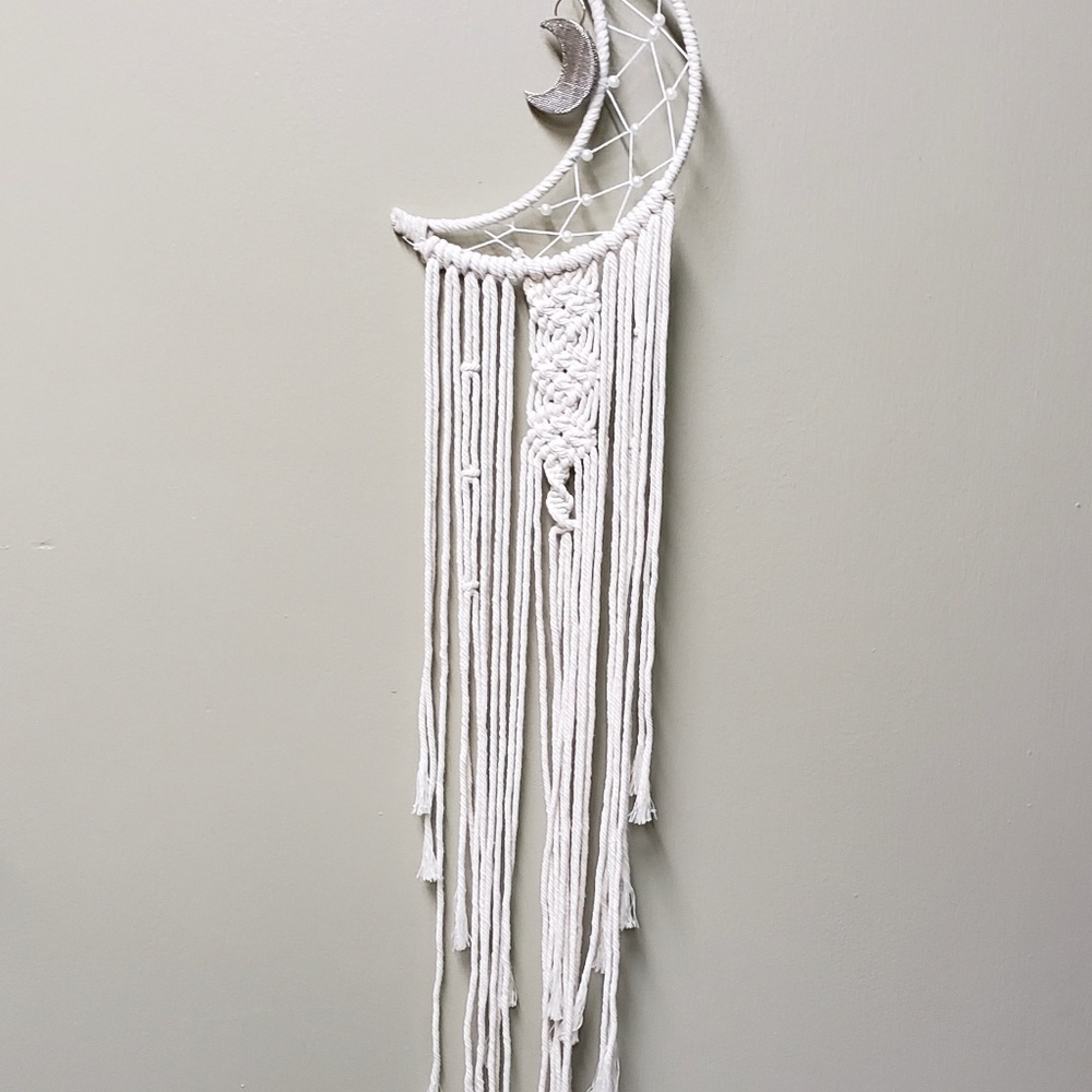 Moon Dreamcatcher Macrame Cotton Woven Bohemian Wall HangingTapestry Pendant